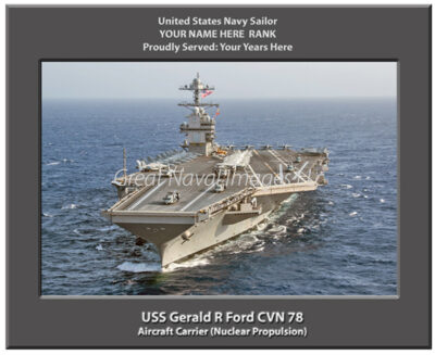USS Gerald R Ford CVN 78 Personalized Navy Ship Photo