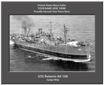 USS Rotanin AK 108 Personalized Navy Ship Photo
