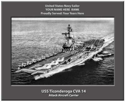 USS Ticonderoga CVA 14 Personalized Navy Ship Photo