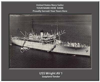 USS Wright AV 1 Personalized Navy Ship Photo