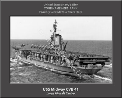 USS Midway CVB 41 Personalized Navy Ship Photo
